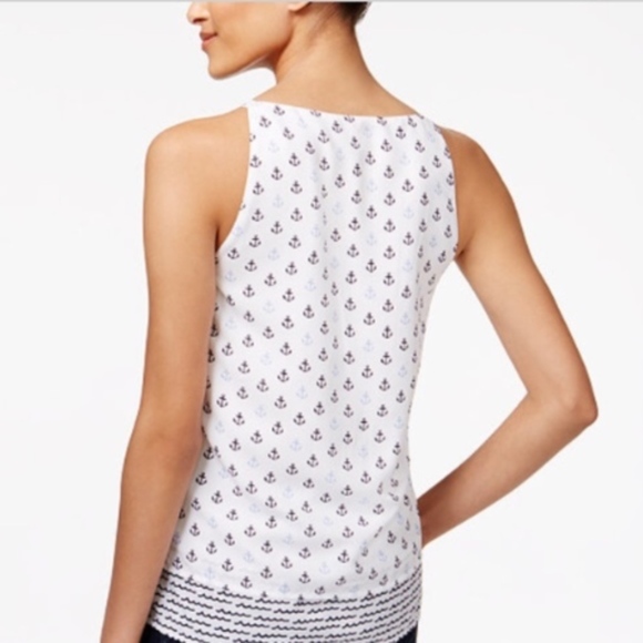 Maison Jules Anchor-Print Layered-Hem Top - Picture 3 of 6